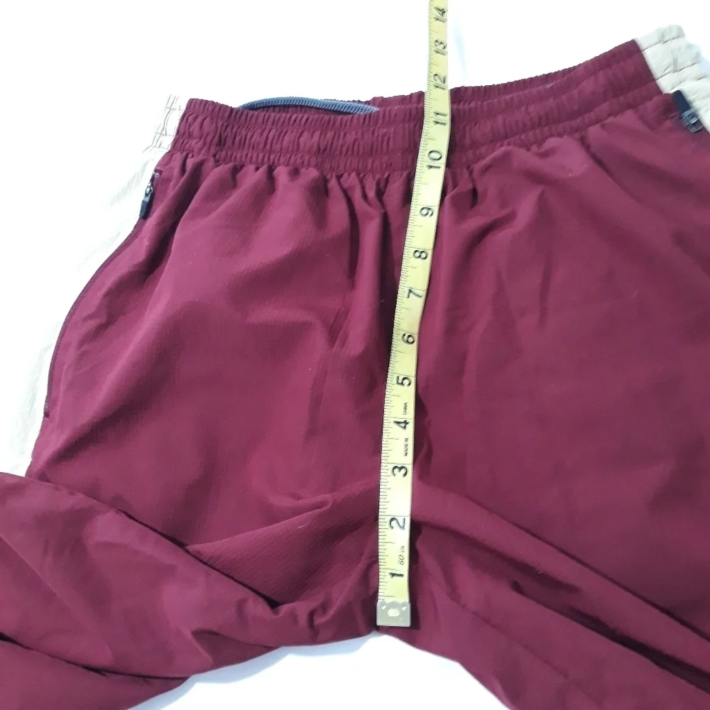 Nike Red and Yellow Joggers with Elastic Waistband Unisex Lined Pants Medium